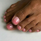 Baby boomer blush pedicure