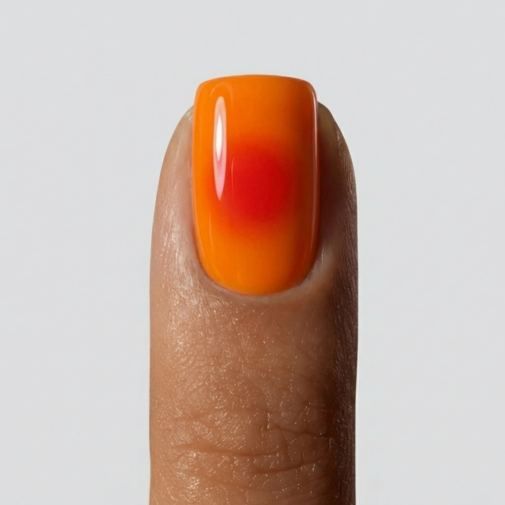 Summer Aura orange Manucure patch gel dégradé solaire collection Noholita x Lili Creuk x The Care Gel