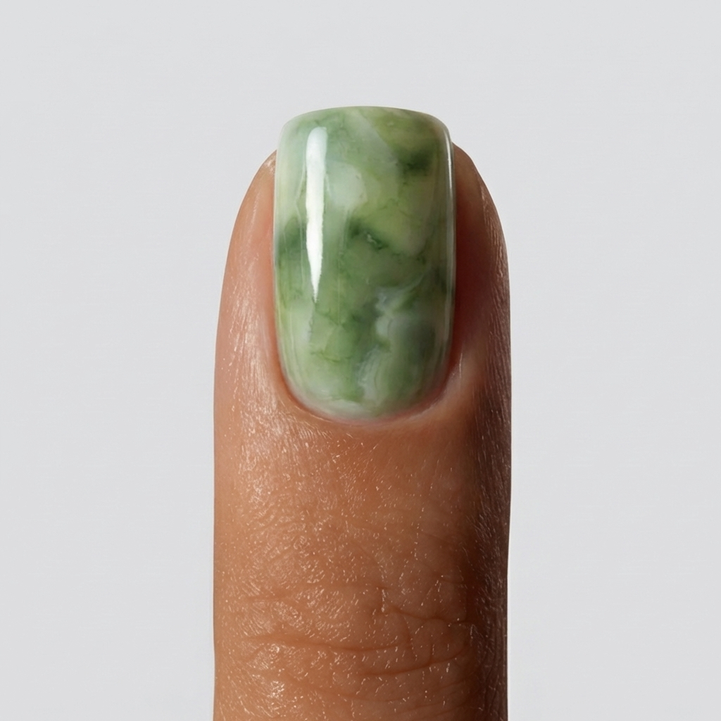 Matcha Latte Ongle patch gel vert sauge poudré collection Noholita x Lili Creuk x The Care Gel