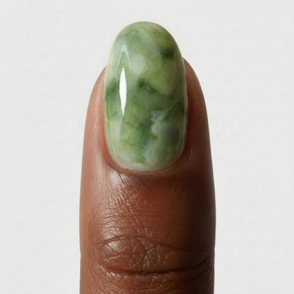 Matcha Latte patch Ongles gel vert sauge poudré collection Noholita x Lili Creuk x The Care Gel