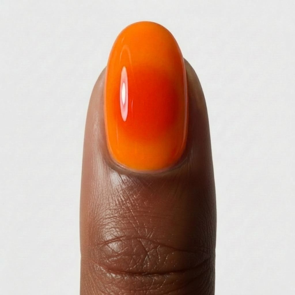 Summer Aura orange Ongles patch gel dégradé solaire collection Noholita x Lili Creuk x The Care Gel