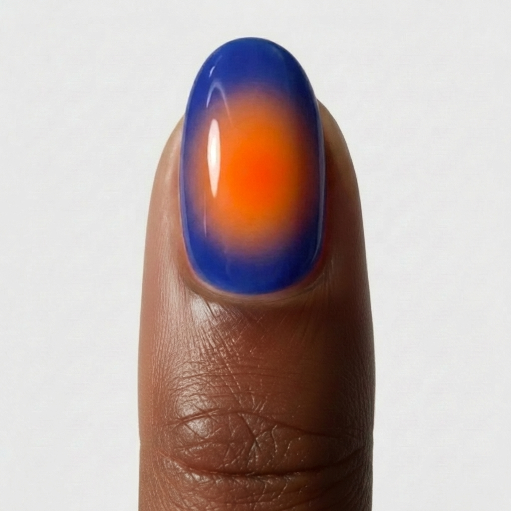Summer Aura Bleu patch Ongles gel dégradé bleu cobalt collection Noholita x Lili Creuk x The Care Gel