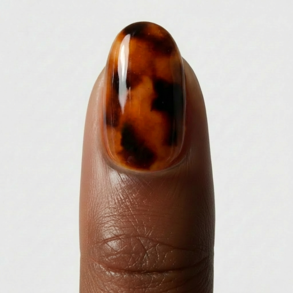 Tortoise patch gel Ongles écaille tortue ambrée collection Noholita x Lili Creuk x The Care Gel